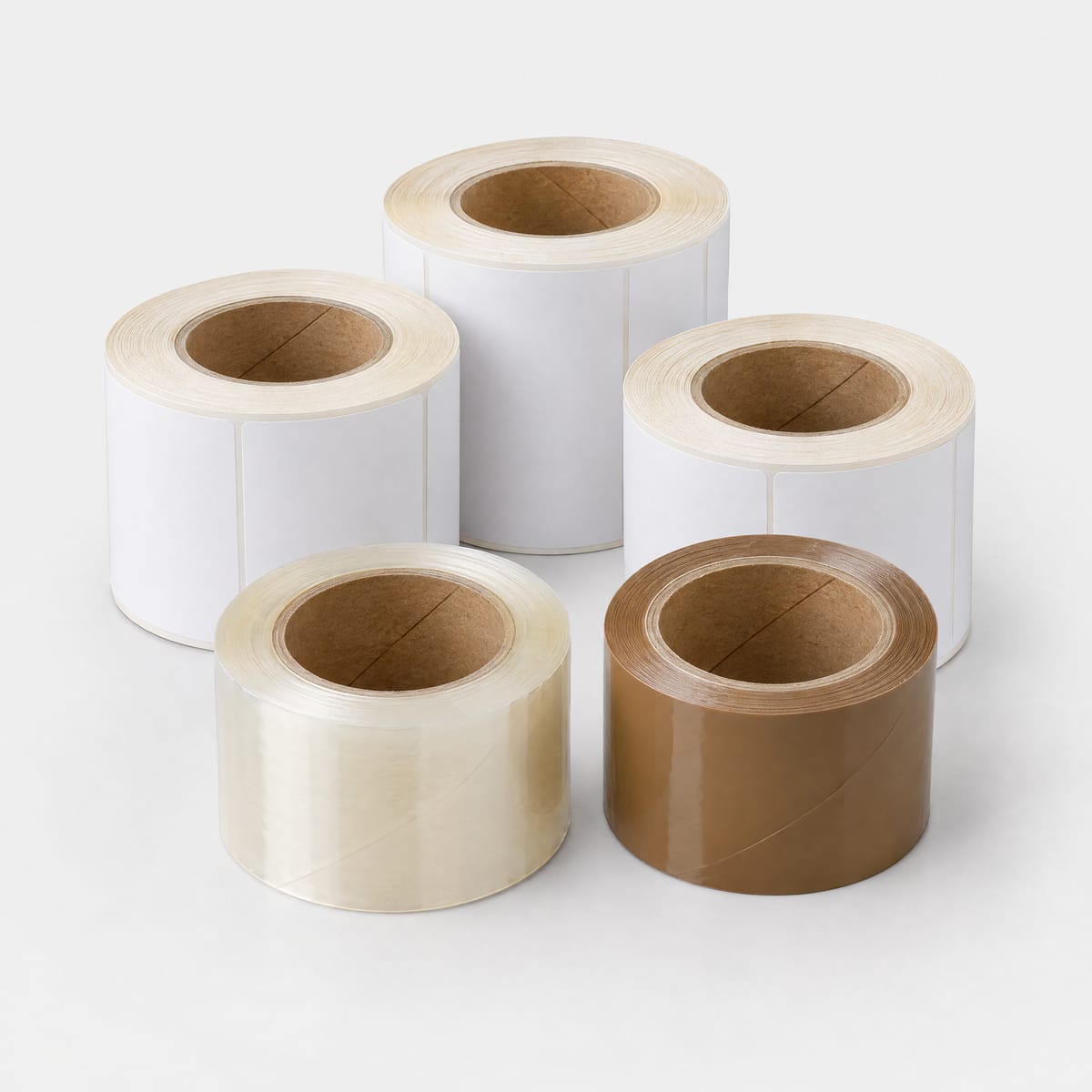 Paper cores for adhesive tapes and labels